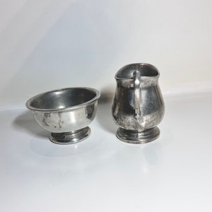 Wilton Pewter Creamer and Sugar Bowl Set