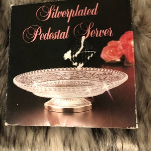 Silver plated pedestal server