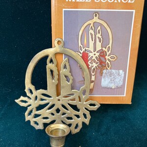 Vintage Brass Wall Sconce- Christmas Theme