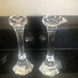 Block Crystal flower design candle sticks
