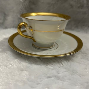 Vintage Rosenthal Teacup and saucer set gold trim