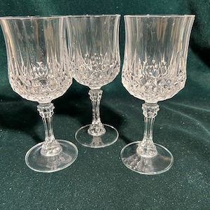 vintage Cristal D’Arques LongChamp Wine Glasses set de 3
