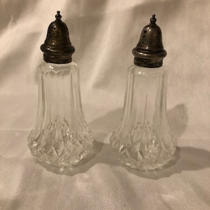 Vintage Cut Glass Salt and Pepper Shaker