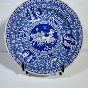 Spode neoclássico de placa azul e branca antiga &quot;Greekware&quot; feito por volta de 1810