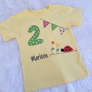 Geburtstagsshirt mit Name und Marienkäfer Bild 9