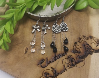 Boucles d'oreilles boucles / boucles d'oreilles roses (en 4 couleurs)