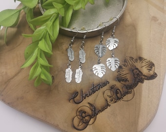 Boucles d'oreilles Plumes / Boucles d'oreilles Monstera