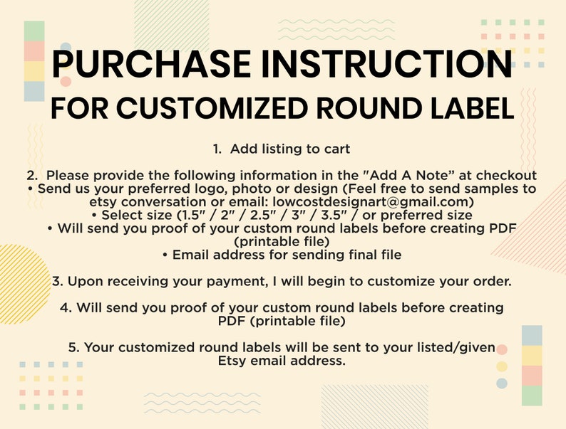 Custom Round Labels Custom Printable Round Labels Custom - Etsy