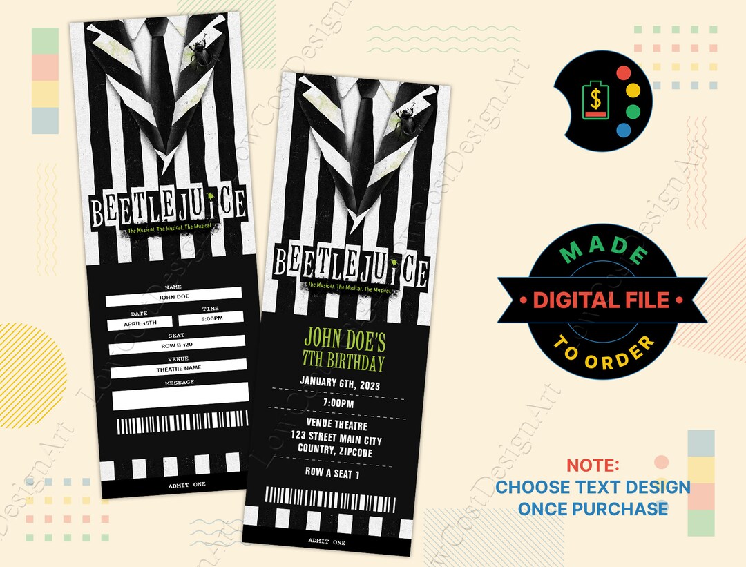 BEETLEJUICE Broadway Musical Ticket, BEETLEJUICE the Musical Broadway
