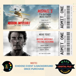 Mission impossible The Final RECKONING Einladung, Mission Impossible Final Reckoning Movie Ticket, Mission Impossible Digitale Einladung