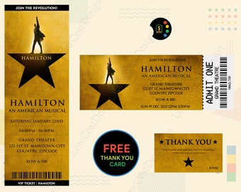 hamilton ticket etsy