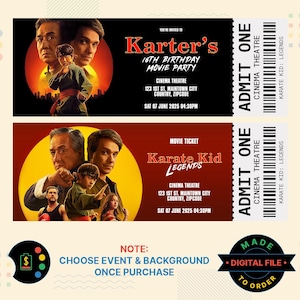 KARATE KID LEGENDS Geburtstagseinladung, Karate Kid Legends Movie Ticket, Karate Kid Legends Digitale Einladung, Karate Kid Legends Ticket