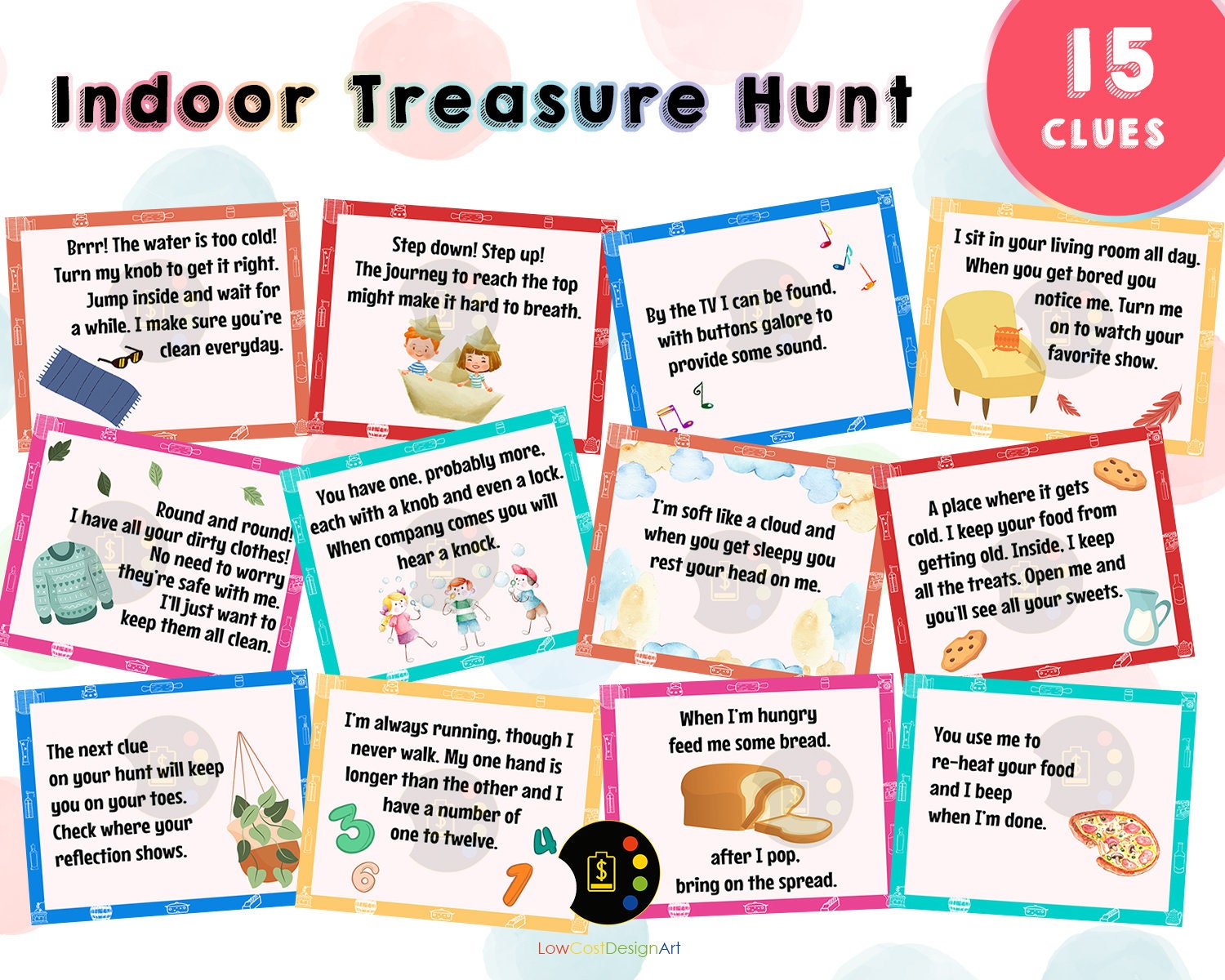 Indoor Treasure Hunt Clues Indoor Scavenger Hunt Riddle Etsy