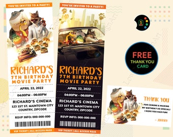 The Bad Guys Birthday Invitation, The Bad Guys Movie Ticket, The Bad Guys Invitation, The Bad Guys Party Invite, The Bad Guys Party