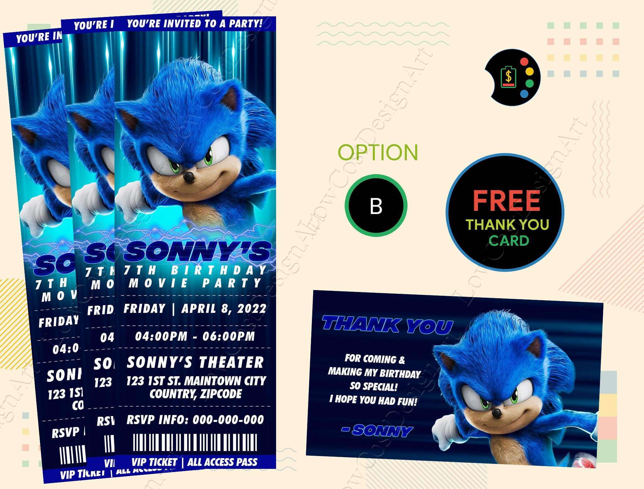 Convite Animado Start Sonic