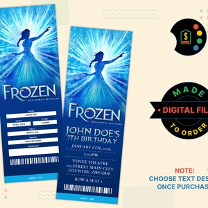 FROZEN Broadway Musical Ticket, FROZEN Das Musical Broadway-Musicaleinladung, FROZEN Musical Ticket Digital, Theater Faux Event Accession