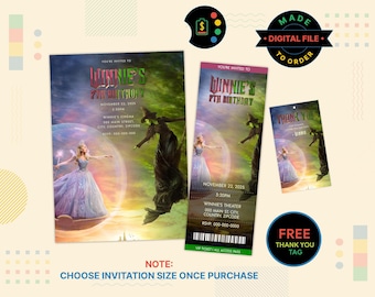 WICKED FOR GOOD Birthday Invitation, Wicked for Good Movie Ticket, Wicked for Good 2024 Invitation, Wicked Digital Thank You Tag