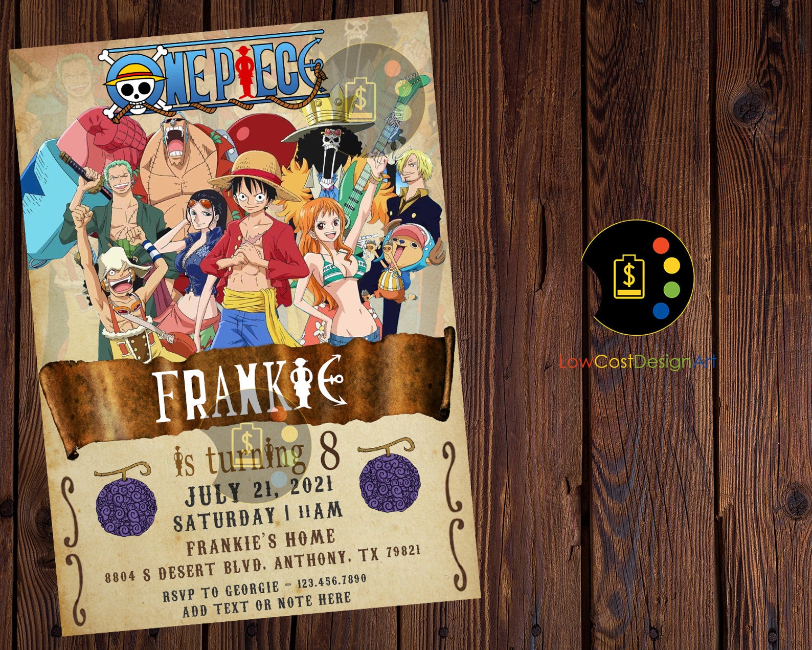 Carte Anniversaire One Piece A Imprimer ONE PIECE Invitation One Piece Anime Invitation One Piece | Etsy