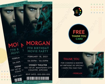 Morbius Birthday Invitation, Morbius Movie Ticket, Morbius Movie Birthday Invitation, Morbius Movie Ticket Invitation, Morbius Invite