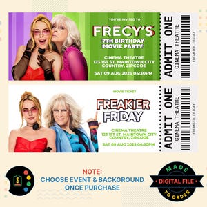 FREAKIER FRIDAY Birthday Invitation, Freakier Friday Movie Ticket, Freakier Friday Digital Invite, Freakier Friday Movie Party