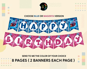 Blues Clues Happy Birthday Banner. Blues Clues Banner, Blues Clues Bunting Banner, Happy Birthday Banner.