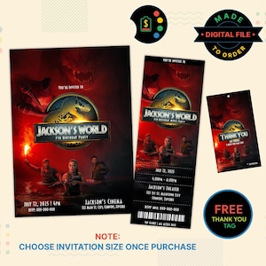 Jurassic World Rebirth Geburtstagseinladung, Jurassic World Rebirth Kinokarte, Jurassic World Rebirth Geburtstagsfeier, Jurassic World Rebirth