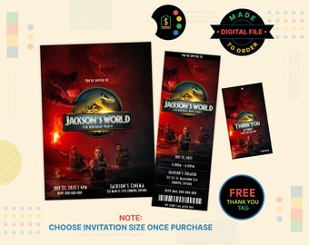 Jurassic World Rebirth Birthday Invitation, Jurassic World Rebirth Movie Ticket, Jurassic World Rebirth Birthday Party, Jurassic Rebirth