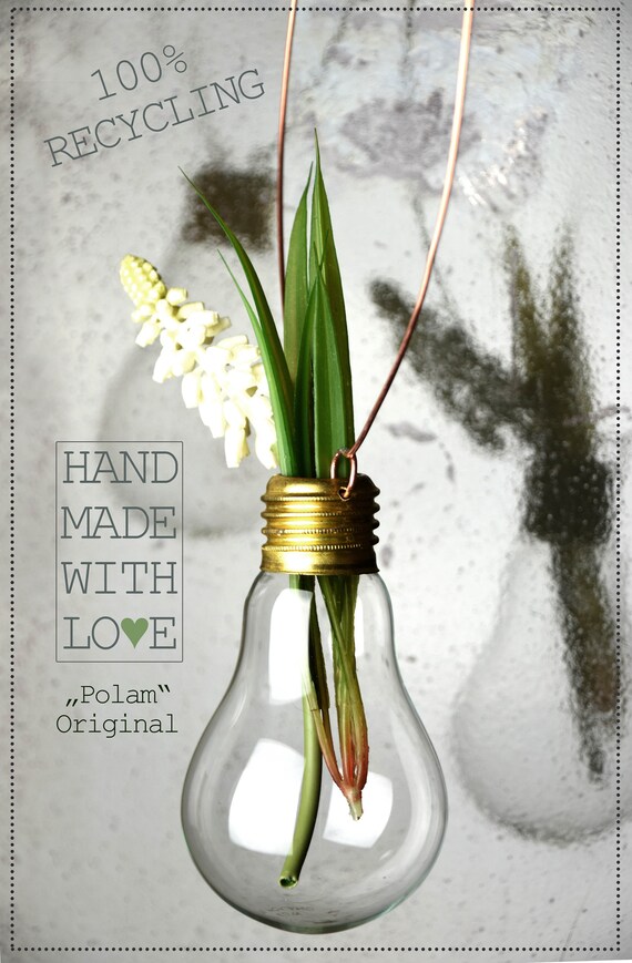 Hangevase Light Bulb Vase Upcycling Vase Glass Vase Etsy