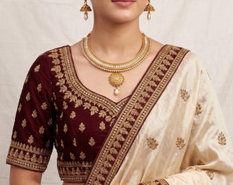 Conjunto tradicional de gargantilla Kundan y pendientes Jhumka, acabado en oro, joyería de boda india, joyería étnica