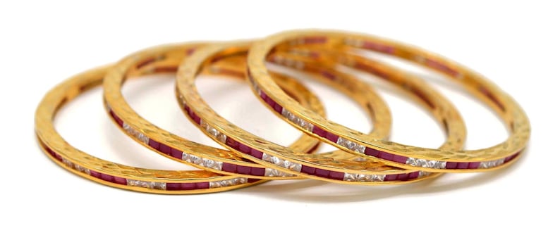 Creative Jewels Bollywood Indian Red White American Diamond Bracelets kangan For Women Girls Wedding 2.6 Size B93