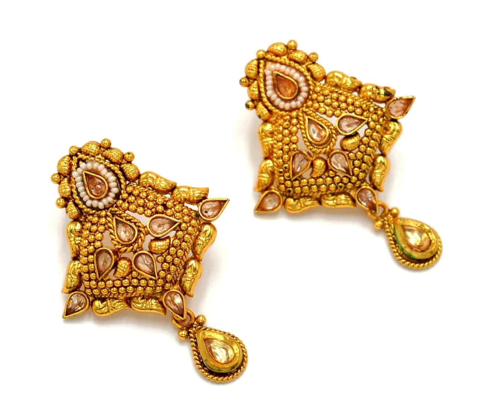 Indian Copper Metal Necklace Jewelry Earrings Wedding Bridal Etsy