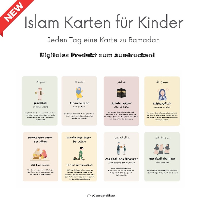 Islam Karten für Kinder für Ramadan