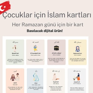 Turkse Islamkaarten voor kinderen voor Ramadan
