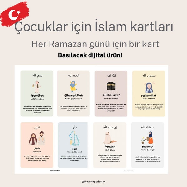 Türkische Islam Karten für Kinder für Ramadan