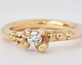 Diamond Ring with Beaded Detail (Special price)