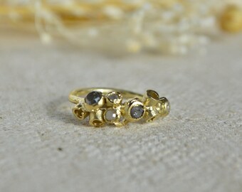 14ct yellow raw diamond ring *Special Price