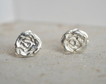 Silver Rose Studs