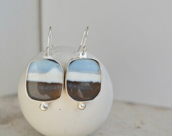 ocean cabochon earrings