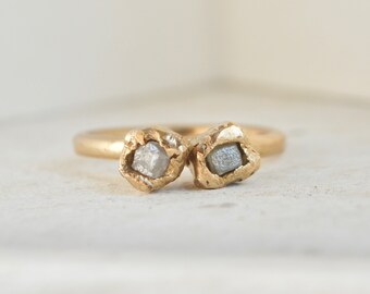 Twin Raw Diamond Ring