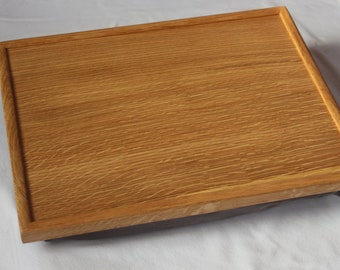 Oak lap tray with linen from Lithuania, separable cushions, protective frame