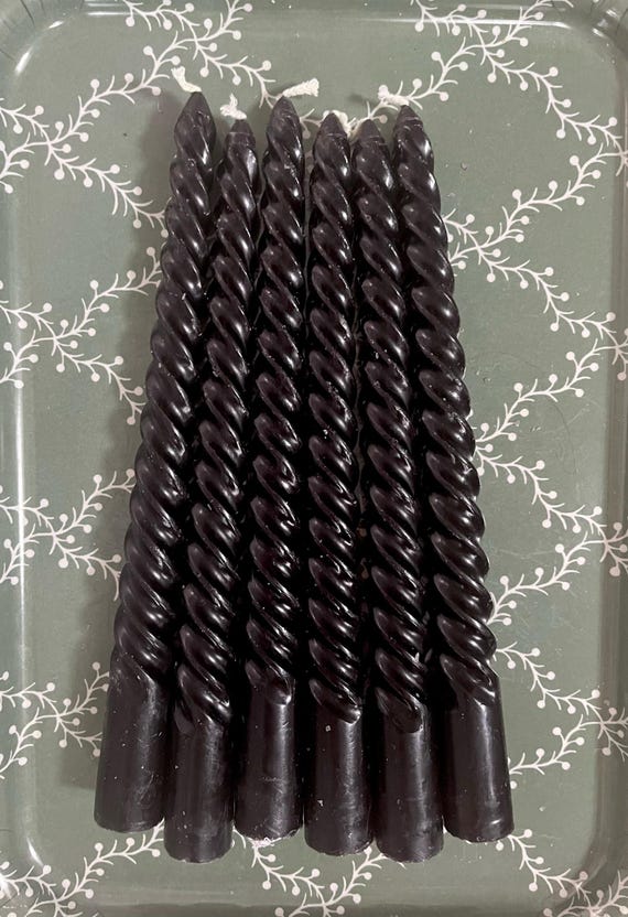 Kerzen Twist Schwarz Kerze gedreht 6 Stück Kerzen - Advent Weihnachten