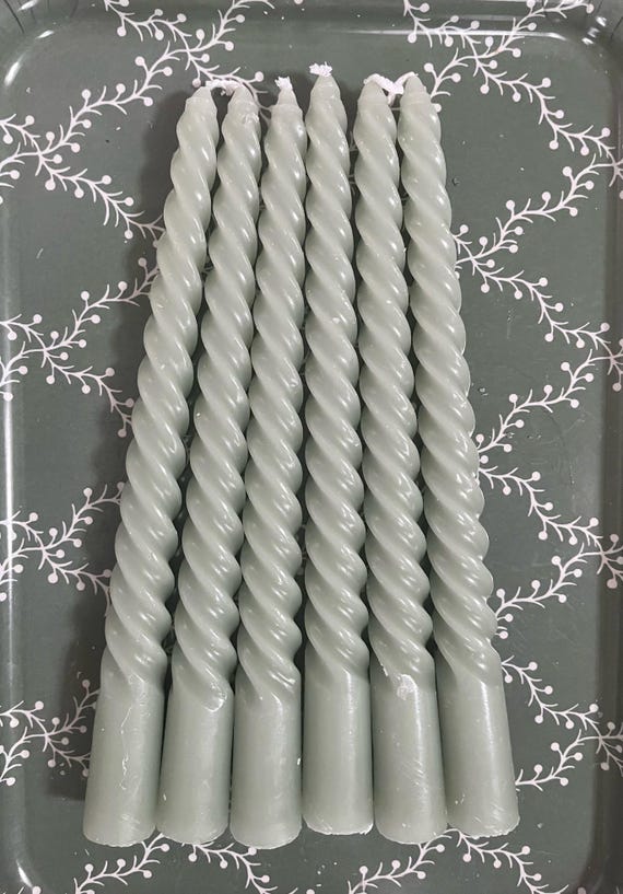 Kerzen Twist Mint Kerze gedreht 6 Stück Kerzen - Advent Weihnachten