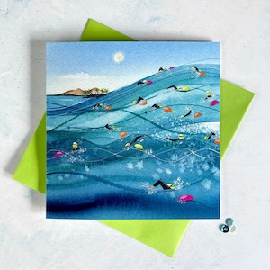Greeting card for open water swimmers: Swim Tropicana