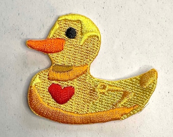 Embroidered Iron-on patch. Rubber Ducky badge