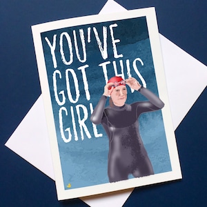 Vous avez cette fille ! Carte porte-bonheur pour les nageurs en eau libre et les triathlètes