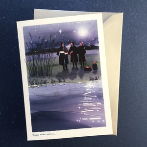 Kerstkaart zwemmen in open water: drie wijze vrouwen.