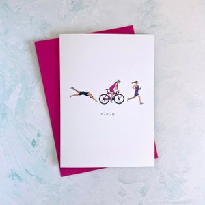 TriGirl. Cartão de felicitações de triatlo para qualquer ocasião