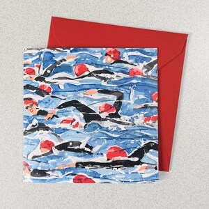 Départ groupé de natation. Carte pour nageurs en eau libre. Choisissez votre couleur