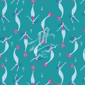 Quality gift wrap for wild swimmers. Swimming Mermaids design