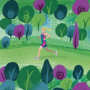 TriGirl Triathlon Art Print – Gift for Women Triathletes – Swim Bike Run Artwork – A3 Print